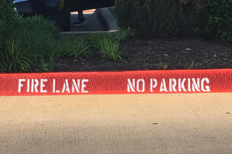 Fire Lane Curb Painting No Parking Denton, Texas